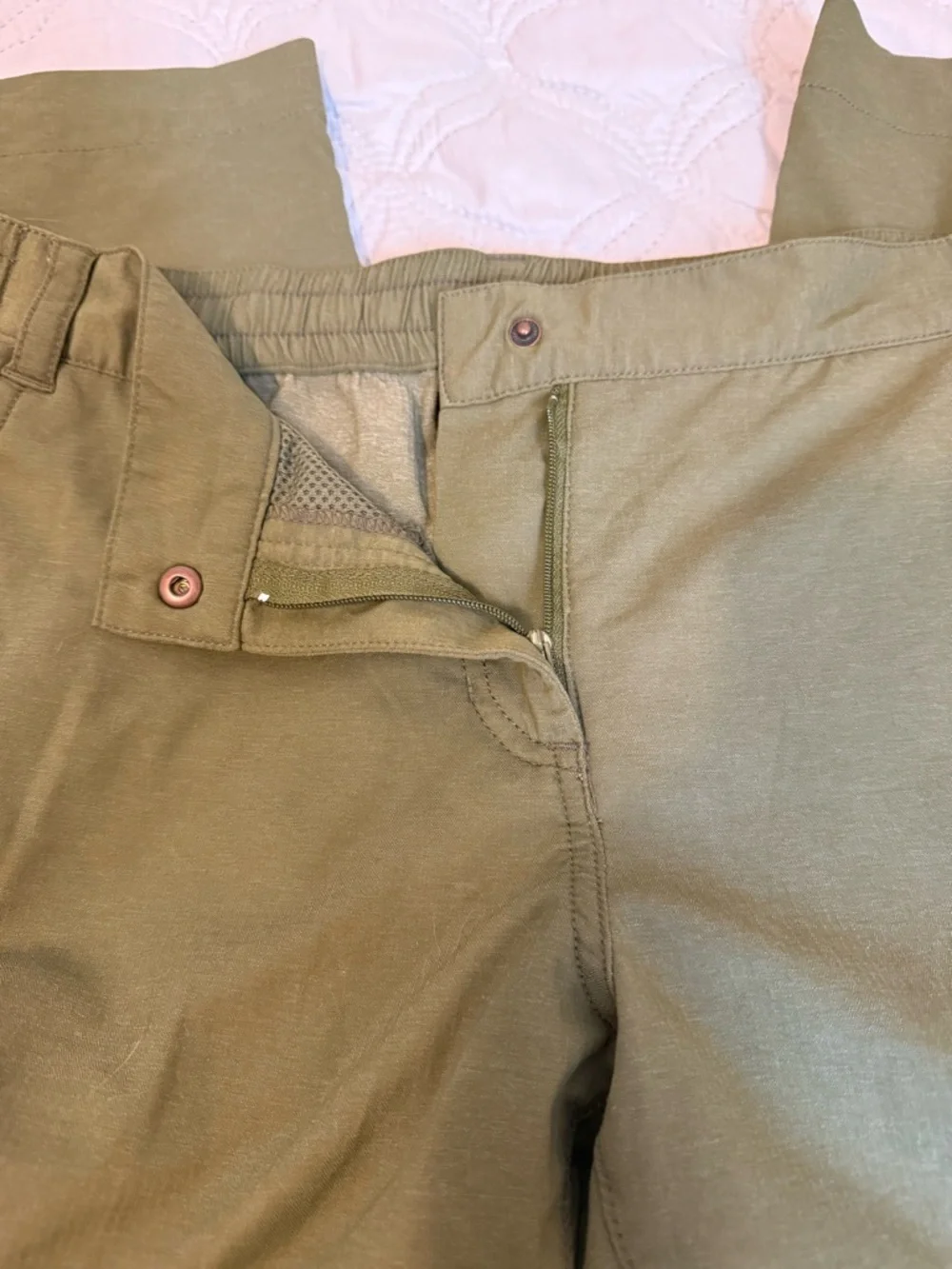 Jack Wolfskin FlexShield Hiking Pants Women Small Olive Green Capri Outdoor - Picture 7 of 8
